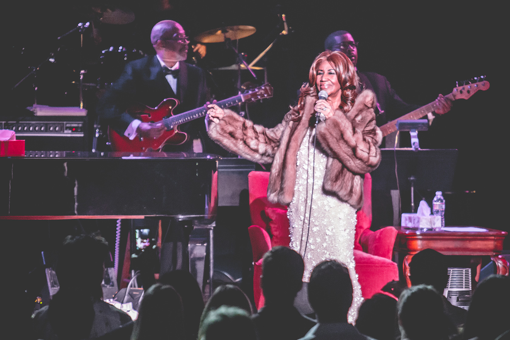 Aretha Franklin performing at the Mann Center on August 26, 2017