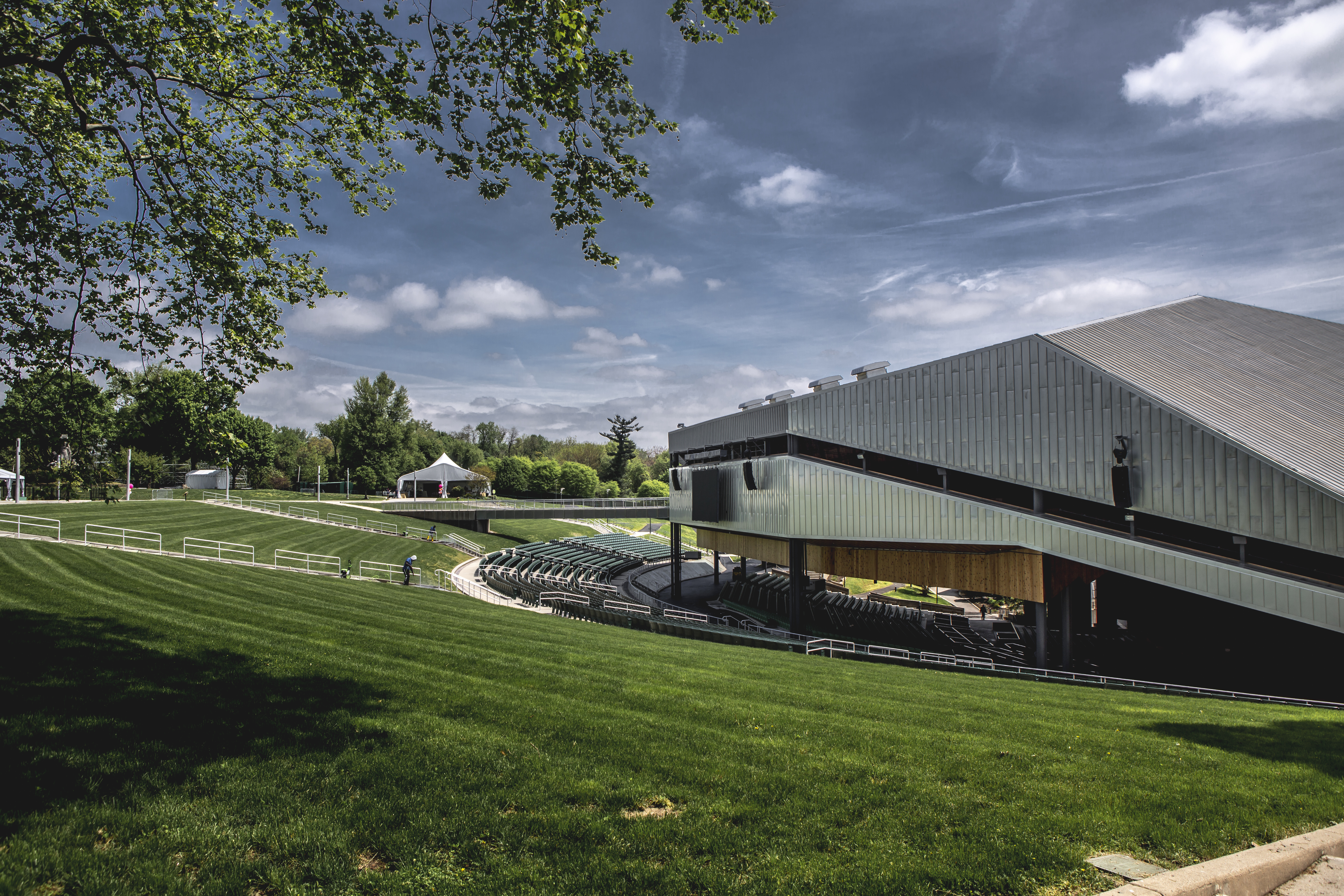 View of the TD Pavilion from the Mann's lawn.