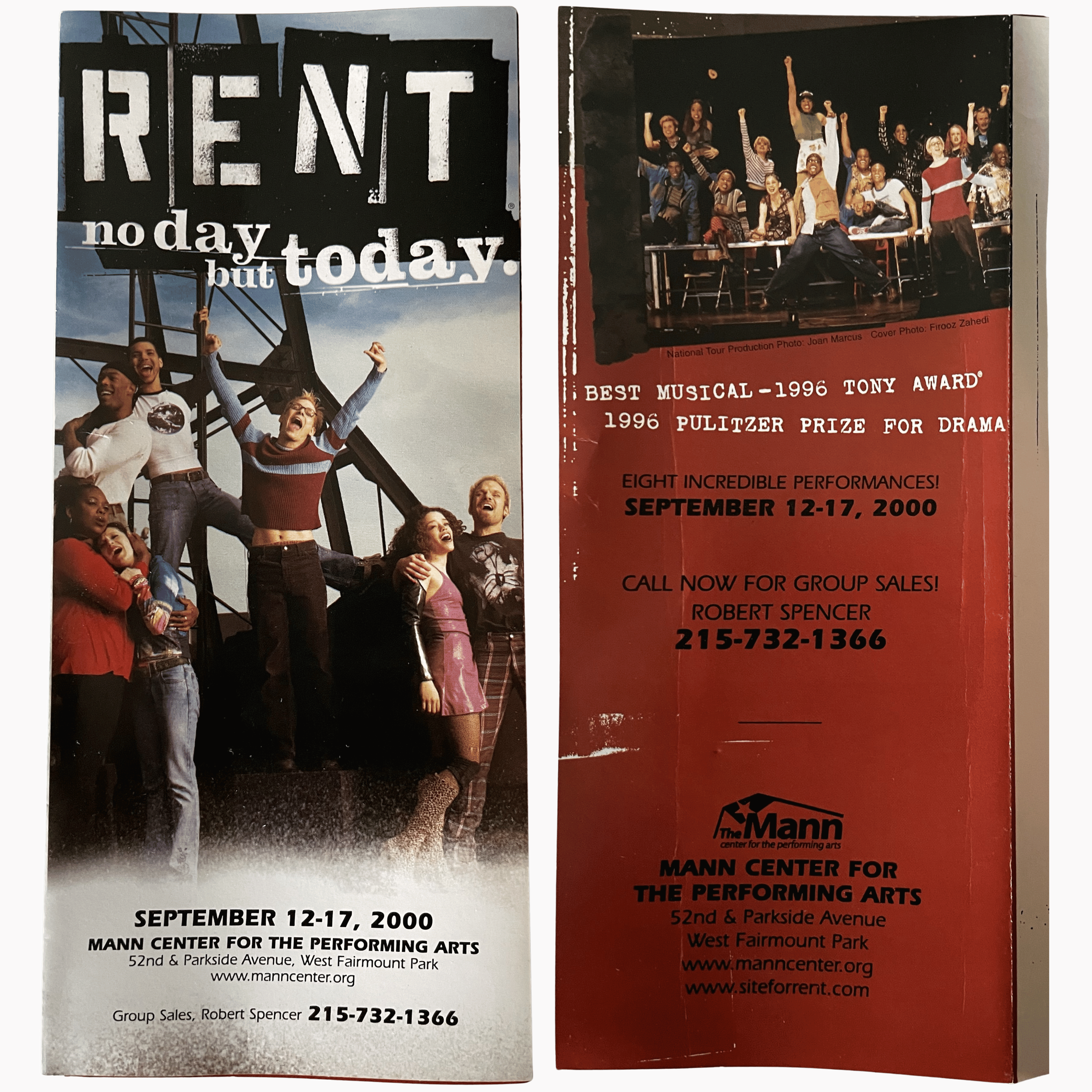 Brochure for RENT at the Mann