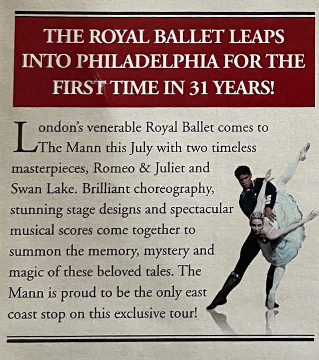 Advertisement for The Royal Ballet's 2007 performance