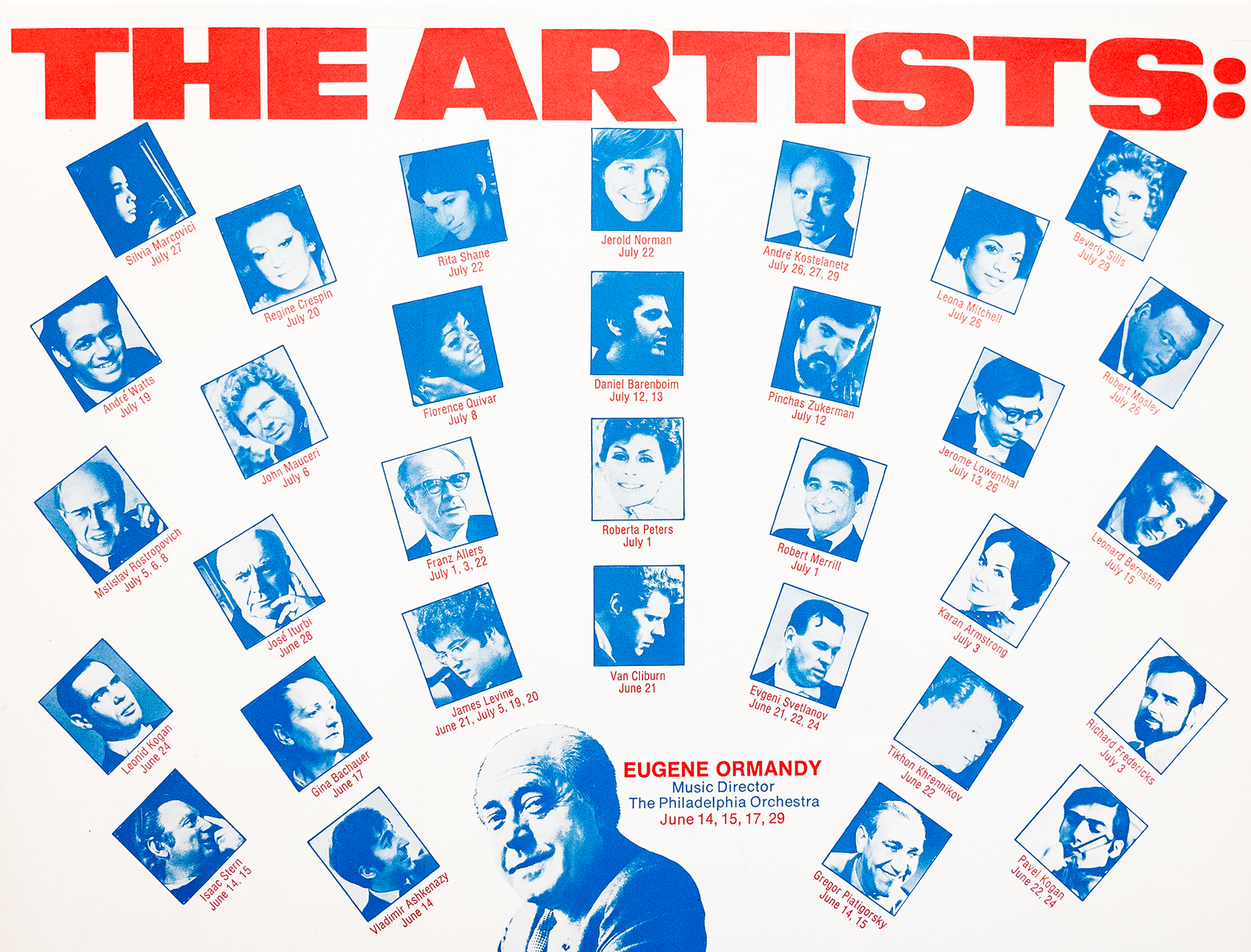 Artist lineup for the Mann's 1976 opening season