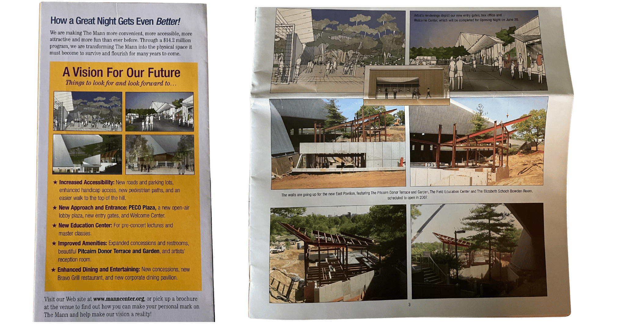 Printed collateral detailing the 2007 campus renovations