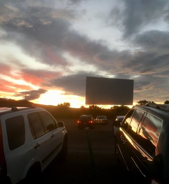 Drive-in at sunset